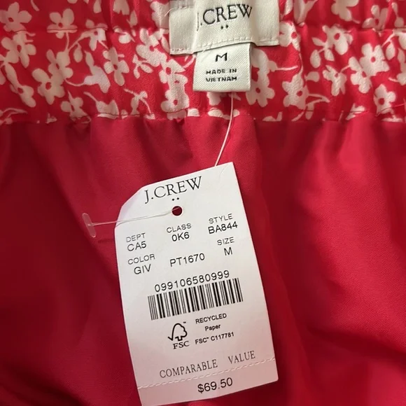 Red Floral J Crew Midi Skirt sz M - Picture 2 of 3